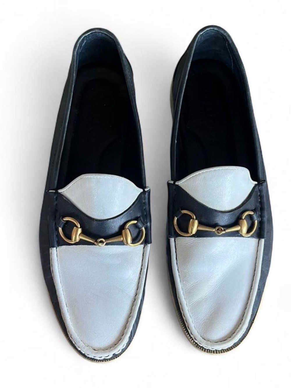 Gucci 1953 Blue And White Horsebit Leather Loafers Size 11 Men’s